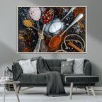 Spices and Seasonings Canvas Wall Art | Colorful Triptych Kitchen Decor