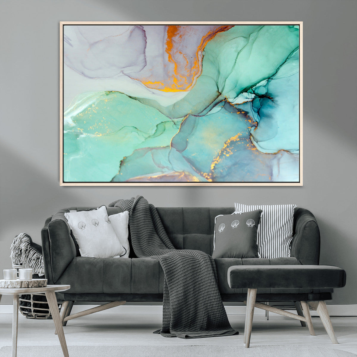 Colorful Marble Fluid Effect Canvas Wall Art Print