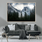 Wall Art Foggy Forest Landscape Canvas Print