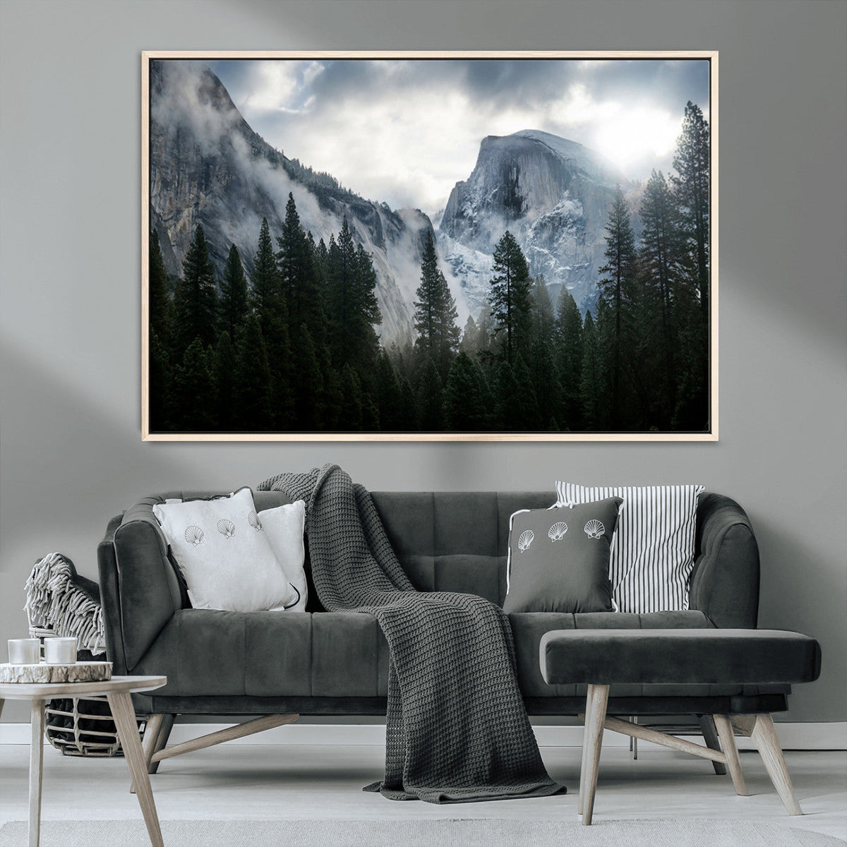 Wall Art Foggy Forest Landscape Canvas Print