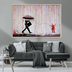 Banksy Wall Art Canvas Print | Framed Graffiti Street Art Picture