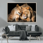 Lion and Lioness Wall Art Canvas Print | African Wildlife Animal Art