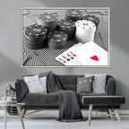Poker Game Cards Wall Art Canvas, Multi Panel Wall Art