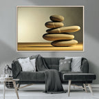 Fluvial Zen Stones Canvas Wall Art Print