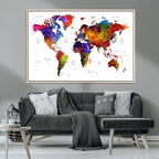 World Map Canvas Print | Detailed Map of the World Wall Art