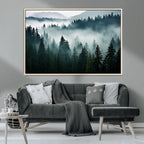 Captivating Misty Forest Wall Art Canvas, Premium Canvas Print of a Foggy and Serene Atmosphere
