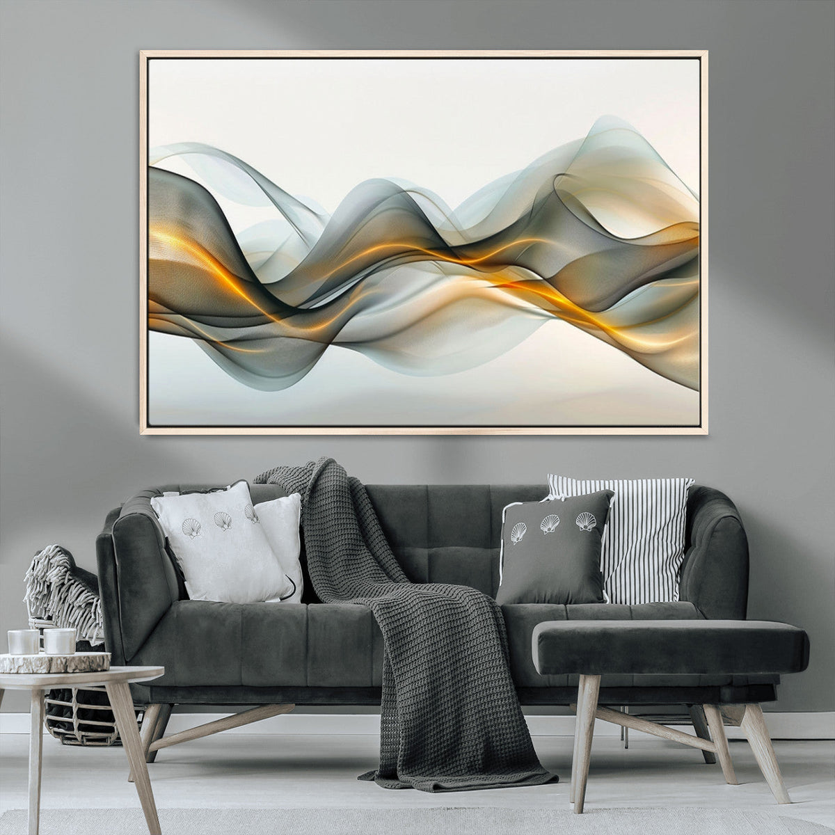 Abstract Wave Canvas Wall Art | Fluid Contemporary Elegance in Motion