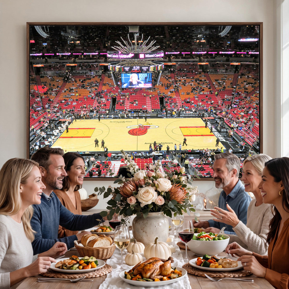 Miami Heat Basketball Team Print Wall Art, Kaseya Center