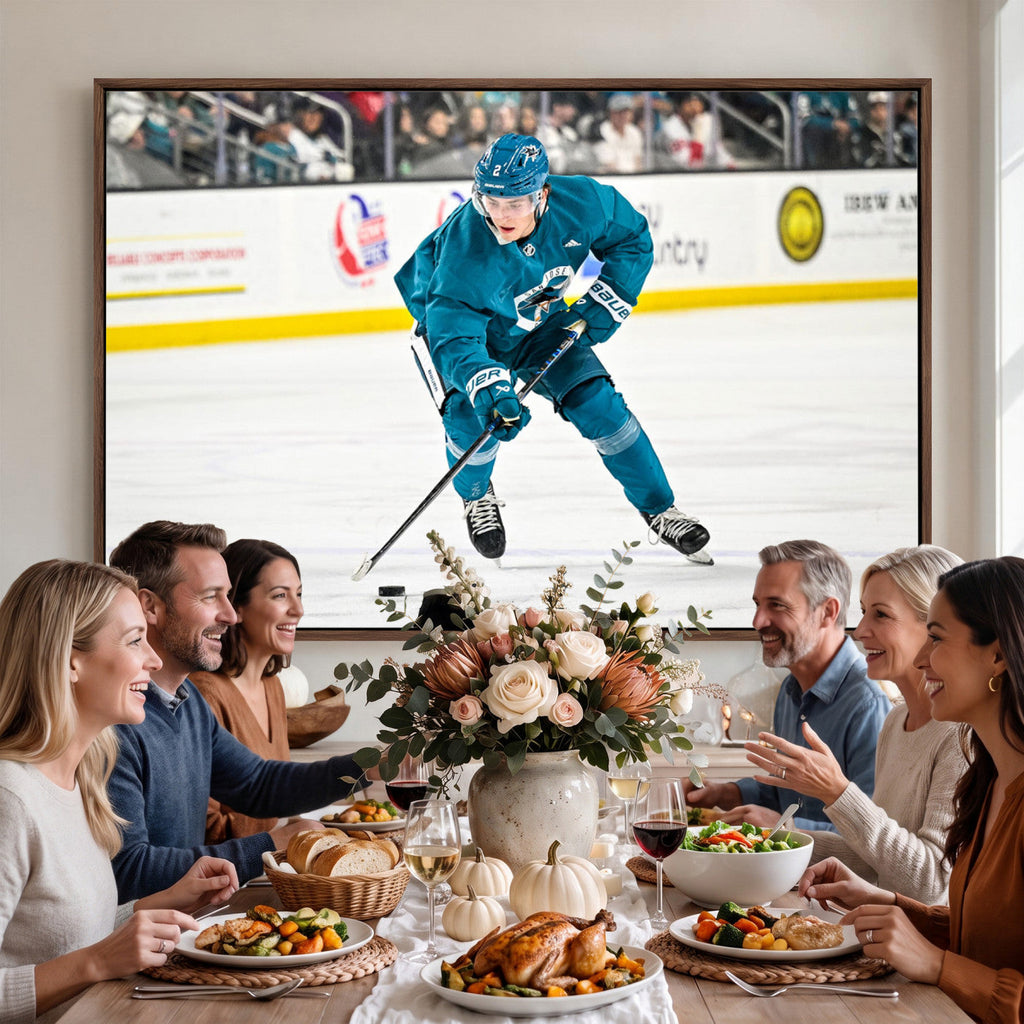 San Jose Sharks Ice Hockey Player Wall Art Canvas Print
