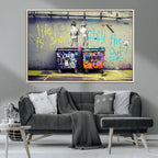 Banksy Life is Short Wall Art, Iconic Graffiti Street Art Canvas Print