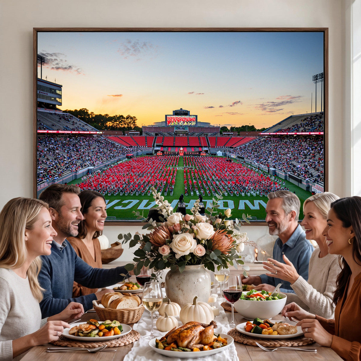 NC State Wolfpack Football Team Print Wall Art, Raleigh