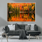 Forest Reflection Art | Autumn Forest Reflection Wall Art | Triptych Canvas Print