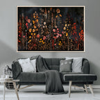 Large Floral Painting Print Illustration Flowers Canvas Wall Art