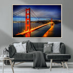 Large Wall Art San Francisco Canvas Print - Wonderful Golden Gate Bridge at Twilight
