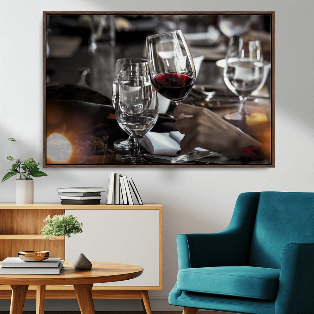 Red Wine and Glass Canvas Print