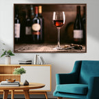 Red Wine and Bottle Canvas Print