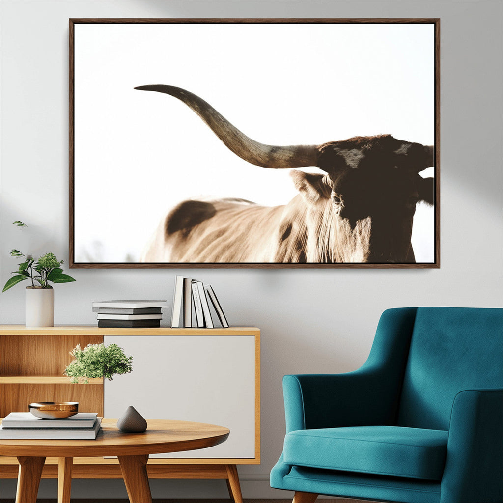 Texas Longhorn Wall Art Canvas Print, 3-Panel