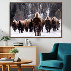 Bison Wall Art Canvas Print, Bison Herd Canvas Wall Art