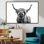 Fanny Scottish Highland Cow Cattle Art Print Farmhouse Wall Art Canvas Print