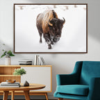 Bison Winter Wall Art Canvas Print For Farmhouse Decor