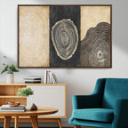 Tree Rings Canvas Wall Art Print, Minimalist Natural History in Modern Decor