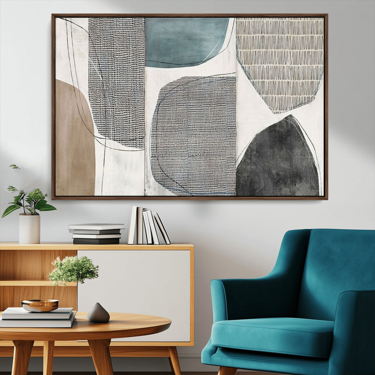 Canvas Print Wall Art Abstract Art Boho, Framed Boho Decor