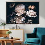 Pink Peonies Flowers Large Canvas Art Print