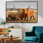 Highland Cow Canvas Wall Art Animal Print for Farm House Decor