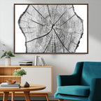 Rustic Tree Ring Wall Art Canvas Print, Framed and Ready to Hang