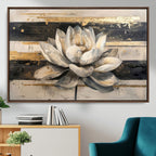 Lotus Flower Wall Art | Framed Abstract Floral Canvas