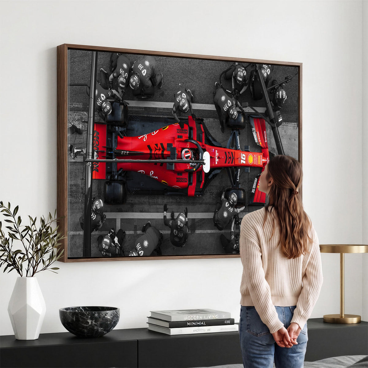 Ferrari Pit Stop Canvas Wall Art | Precision and Speed