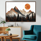 Modern Abstract Mountain Canvas Wall Art Print