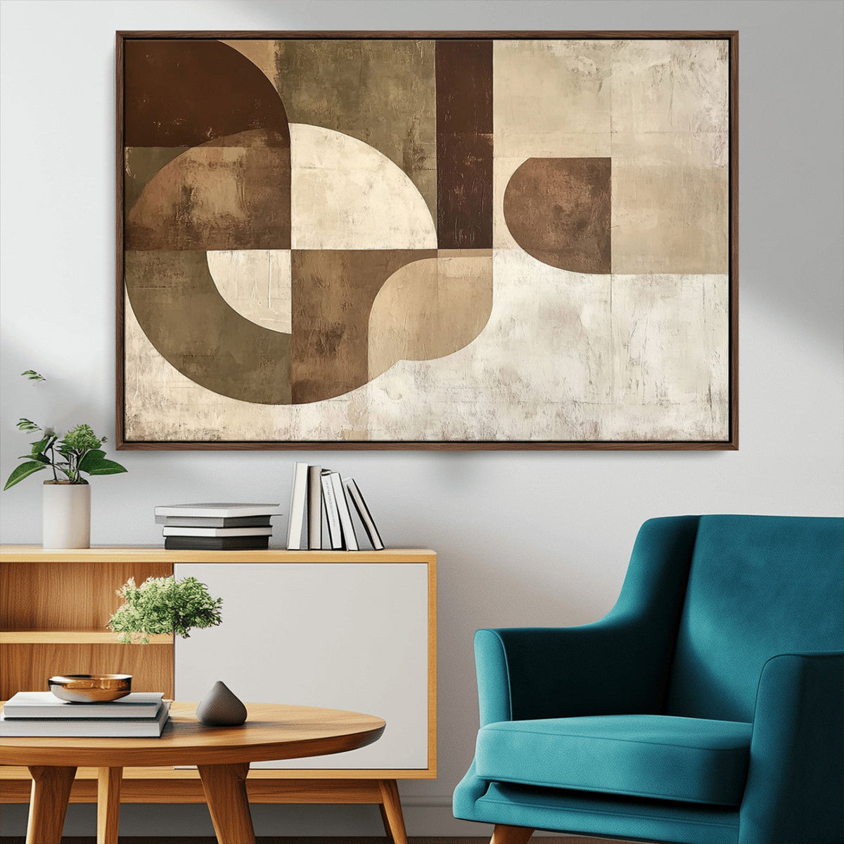 Wabi Sabi Geometric Wall Art | Abstract Modern Minimalist Canvas Print