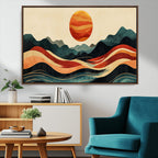 Mountain Triptych Wall Art Canvas Print | Western Boho Pine Tree Nature Print