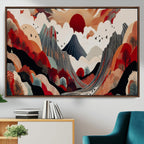 Abstract Mountain Wall Art Canvas Print | Vibrant Stylized Landscape