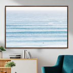 Ocean Wave Surfer Wall Art | Framed Minimal Seascape Canvas