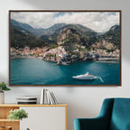 Amalfi Coast Wall Art | Framed Italian Seaside Canvas