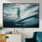 Underwater Surf Wall Art | Framed Ocean Wave Canvas Artwork