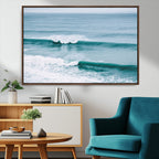 Ocean Swell Wall Art Canvas Print, Framed Surf Waves and Blue Water Scene