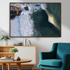 Ocean Wave Wall Art | Aerial Coastal View Canvas Artwork