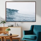 Ocean Wave Wall Art Canvas Print, Framed Coastal Decor Art, Modern Minimalist Ocean