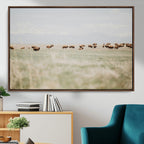 Bison Herd Wall Art Canvas Print, Framed Western Ranch Nature Scene
