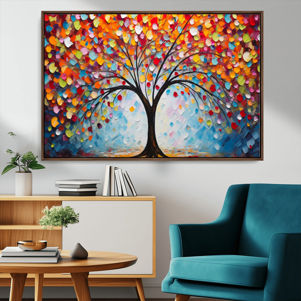 Vibrant Tree of Life Canvas Wall Art | Colorful Abstract Nature