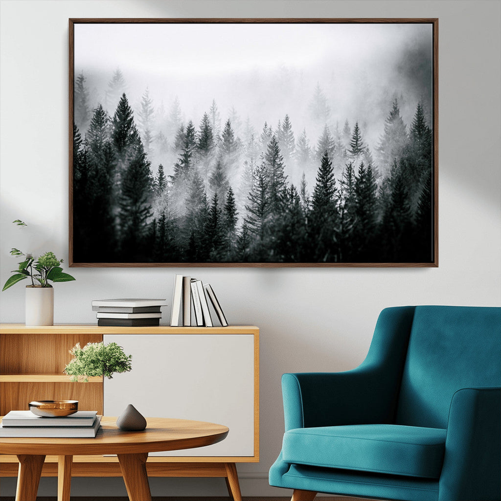 Elk Wall Decor Canvas Print, Framed Rustic Wildlife Art, Mountain Elk Landscape