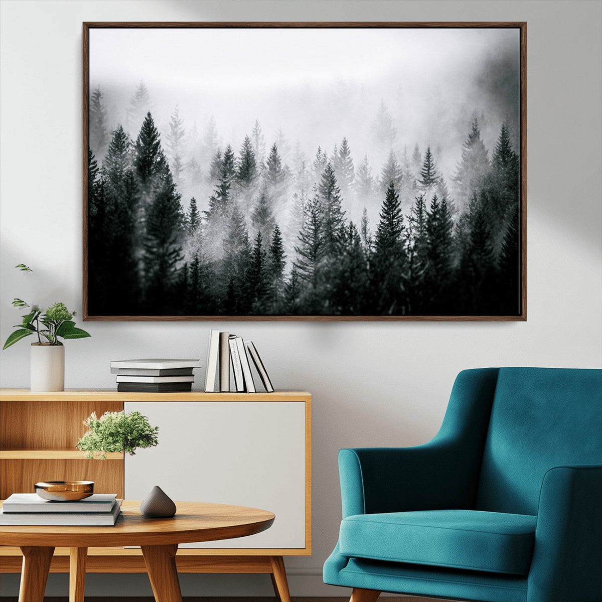 Mountain Elk Wall Art Canvas Print, Framed Rustic Wildlife Art, Lodge Style Decor