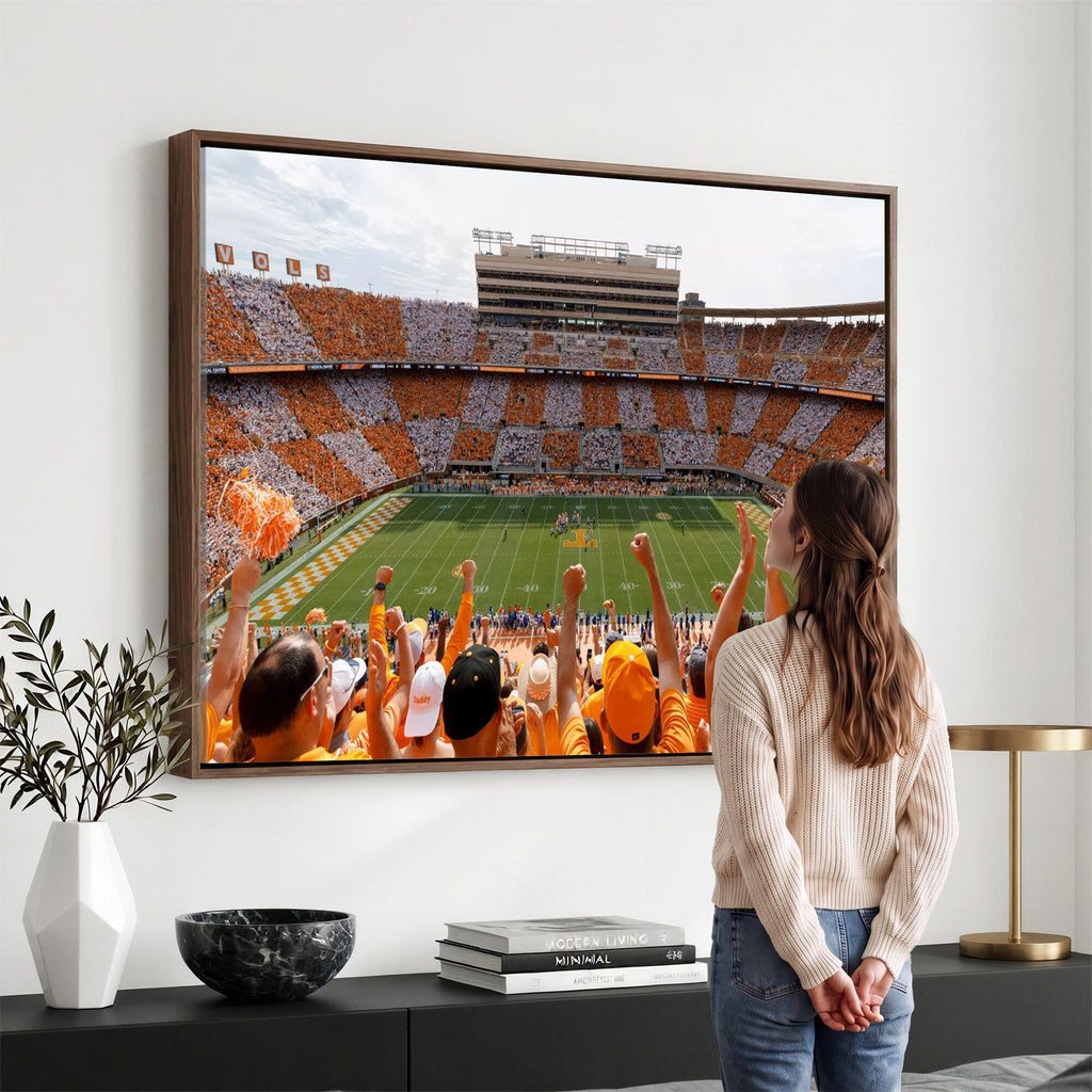 Tennessee Neyland Stadium Wall Art, Sports Arena Canvas, Home Bar Wall Decor