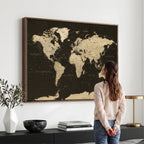 World Map Canvas Print | Framed World Map Wall Art for Couples