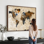 World Map Canvas Art Print | Framed Travel Map Wall Art