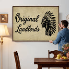 Original Landlords Wall Art Canvas Print, Native American Silhouette Artwork