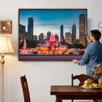 Chicago Wall Art Canvas Print - Chicago City Downtown Night Cityscape